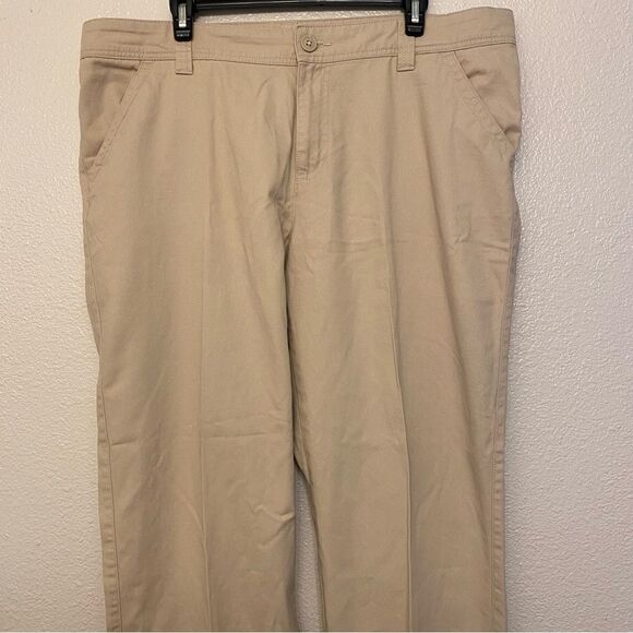 Columbia Tan Flat Front Chino Khaki work pants casual 100% cotton Mens 38x32 - Picture 4 of 11